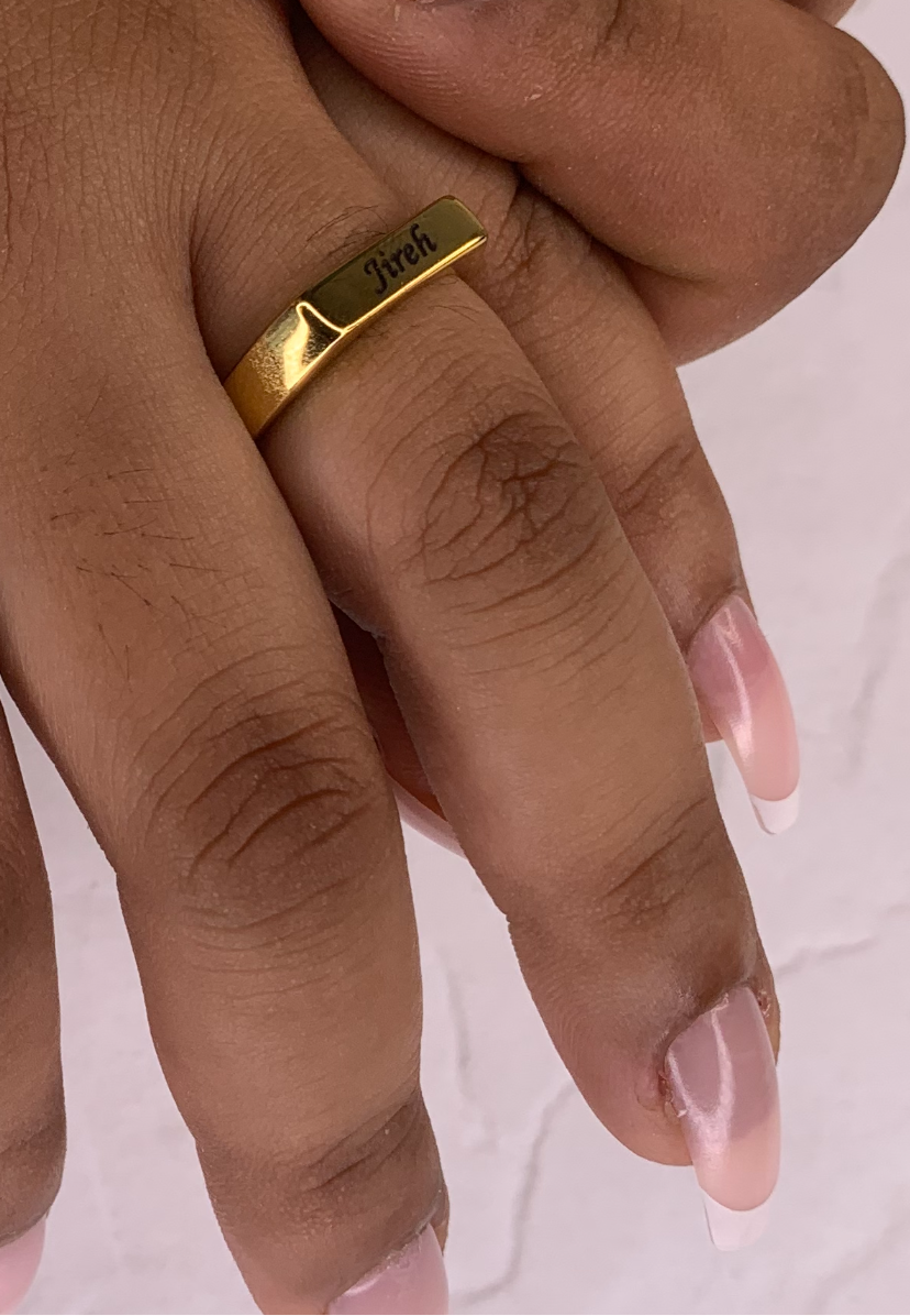 Engraved Mens Ring, Gold Ring With Name For Men Men's Sterling