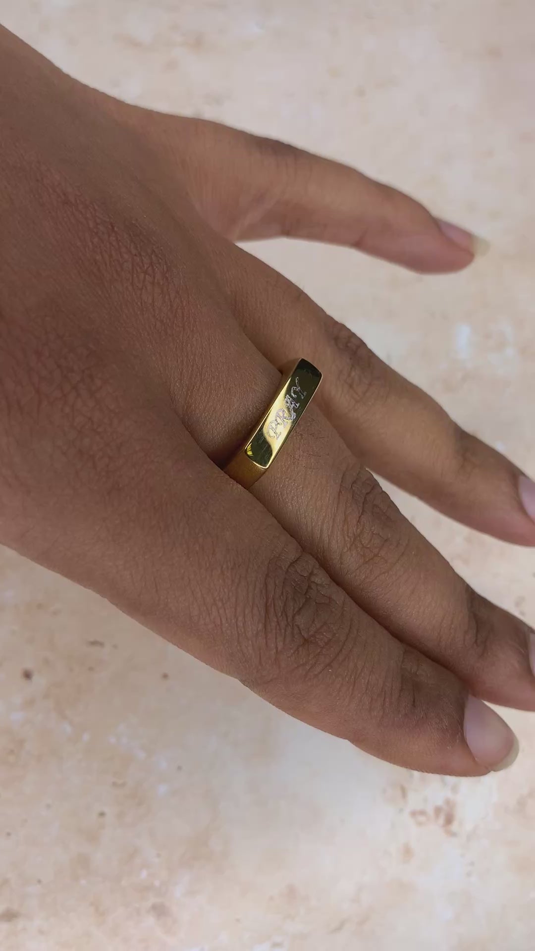 Pray Signet Ring | Signet Ring | Gold-Plated Ring | Grace Uncovered